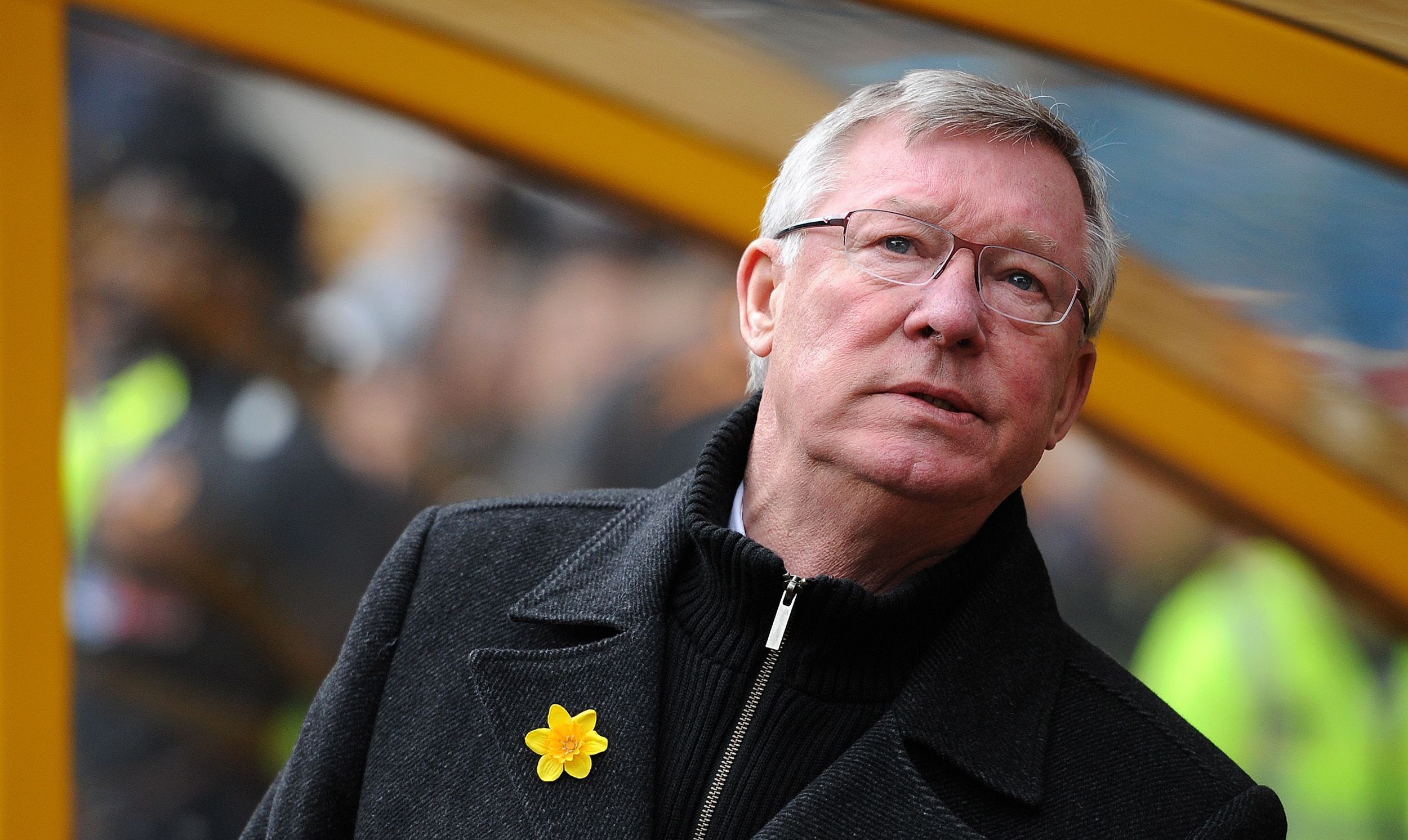 Sir Alex Ferguson durante o jogo Wolverhampton Wanderers v Manchester United.