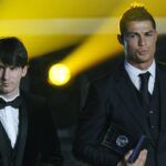 Lionel Messi e Cristiano Ronaldo na gala da Bola de Ouro de 2011