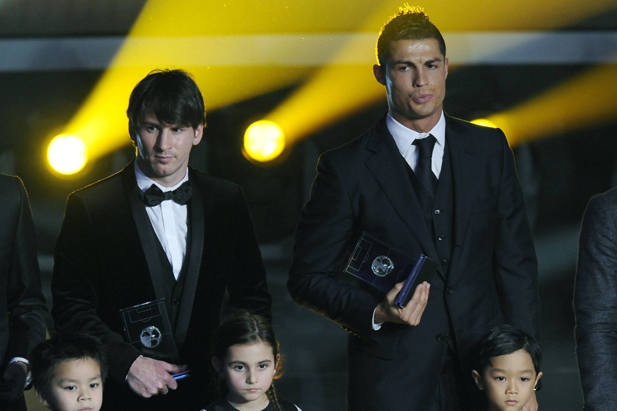 Lionel Messi y Cristiano Ronaldo en la gala del Balón de Oro de 2011