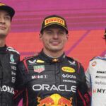 Verstappen domina en Bakú con Russell y Sainz en el podio