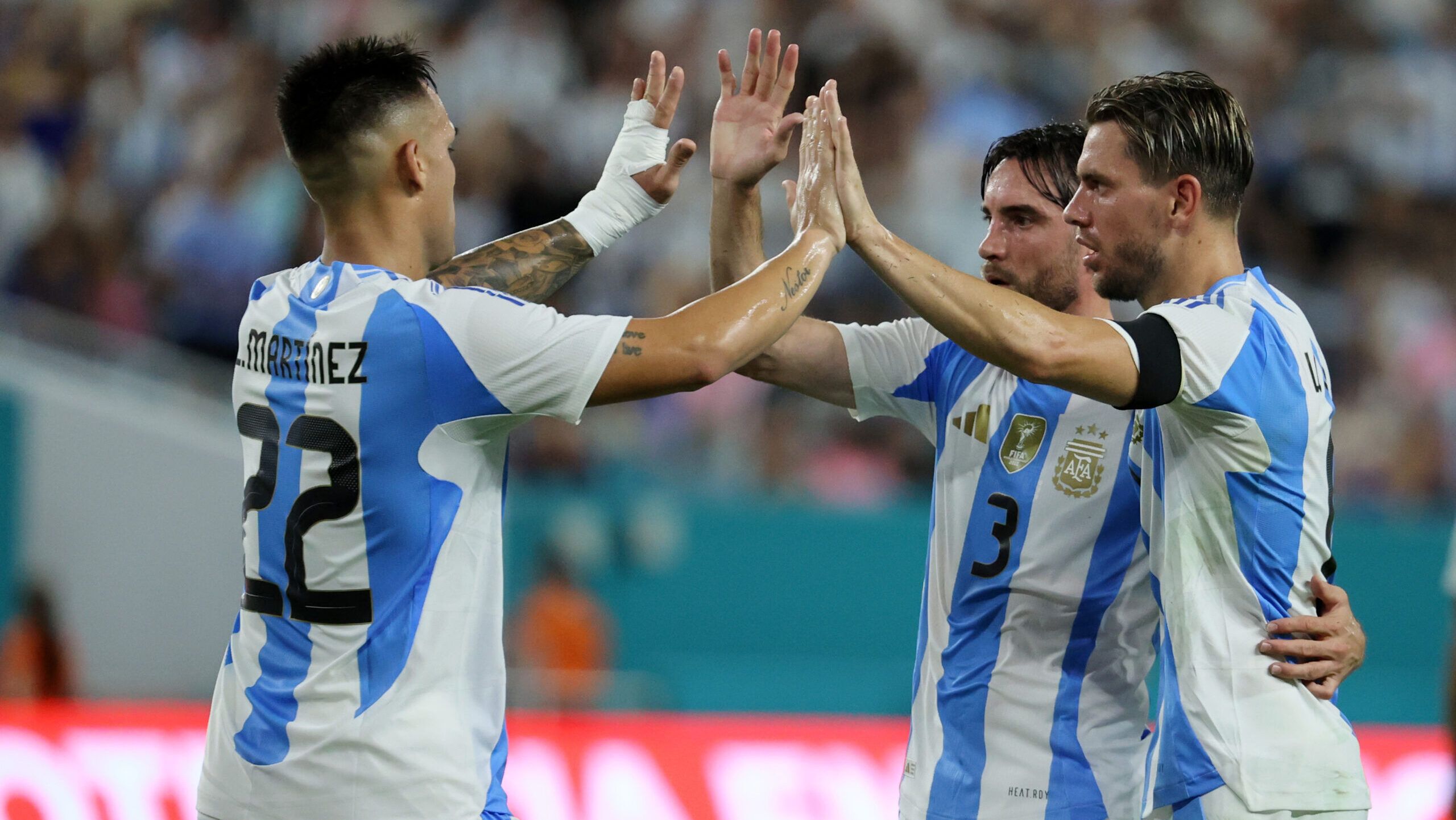 Argentina venció 1-0 a Venezuela en Miami con Messi ausente en las gradas