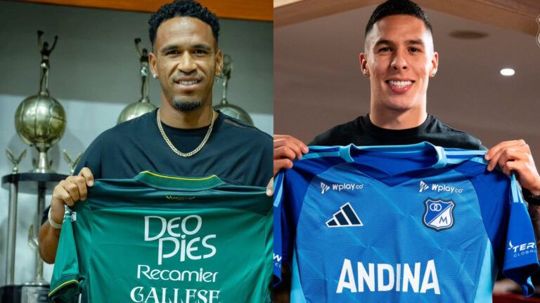 Fotos vía cuentas oficiales de Millonarios y Deportivo Cali.