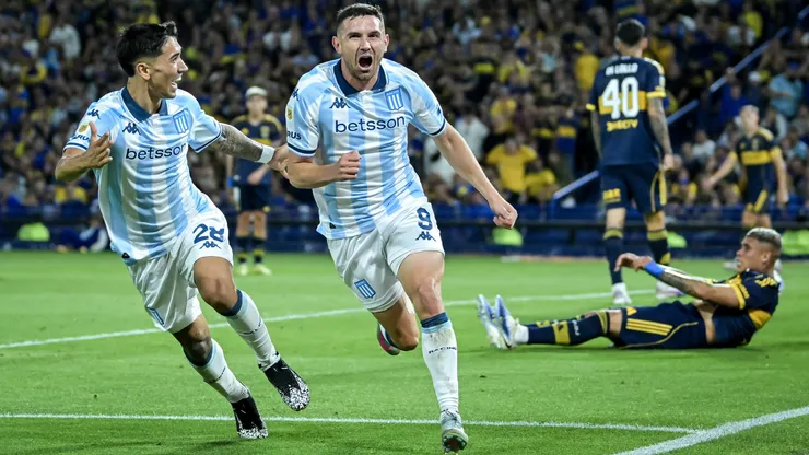 Adrián Martínez festeja su gol en la victoria de Racing por 1-0 ante Boca en la semifinal del Torneo Clausura 2025. Foto: Marcelo Endelli/Getty Images