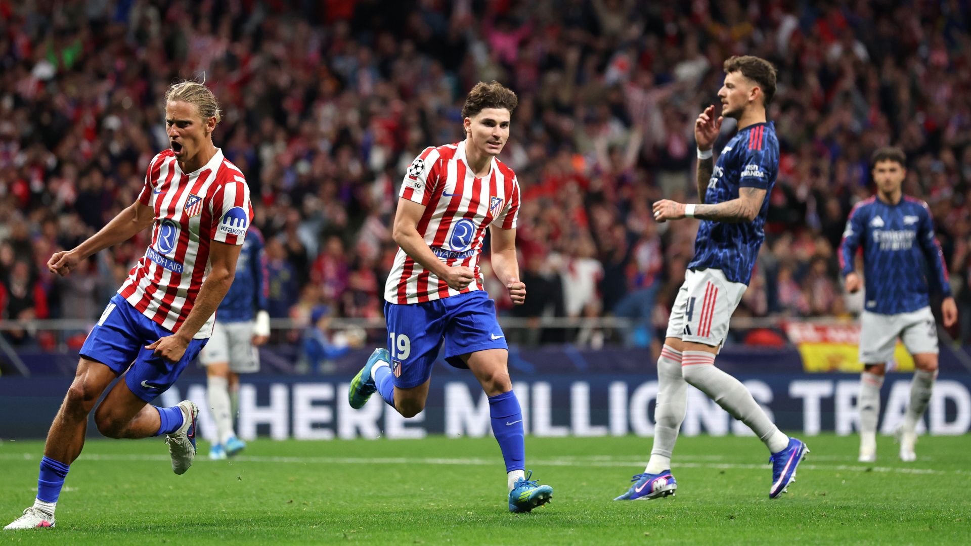 Julián Álvarez: gol, récord y lesión en el empate del Atlético frente al Arsenal