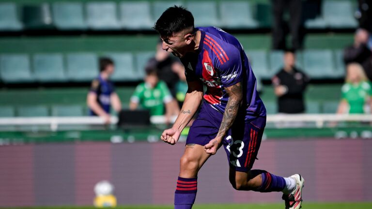 Almada habló tras su primer gol con River. (Foto: Marcelo Endelli/Getty Images)