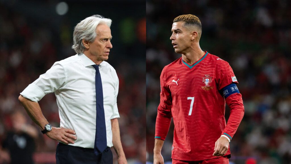 Tensión entre Cristiano Ronaldo y Jorge Jesús. (Foto: PATRICIA DE MELO MOREIRA / AFP via Getty Images)