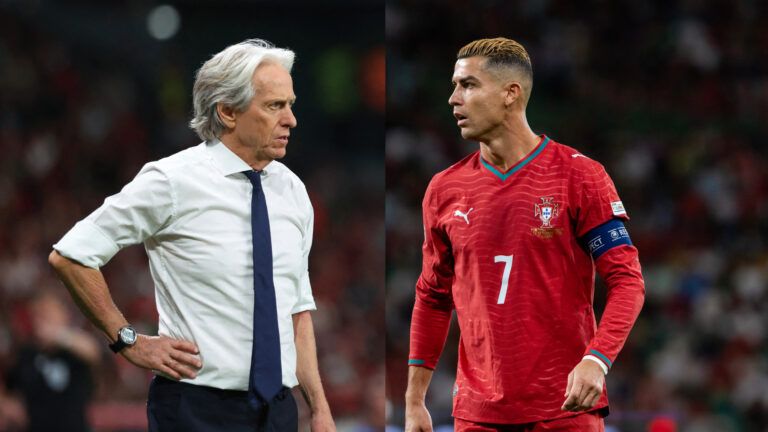 Jorge Jesus rompe el silencio sobre Cristiano: “Le dije que no jugaría ni ante Noruega ni Dinamarca” 1 Tensión entre Cristiano Ronaldo y Jorge Jesús. (Foto: PATRICIA DE MELO MOREIRA / AFP via Getty Images)