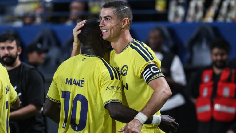 Cristiano celebró su gol 820. (Foto: Fayez NURELDINE / AFP via Getty Images)